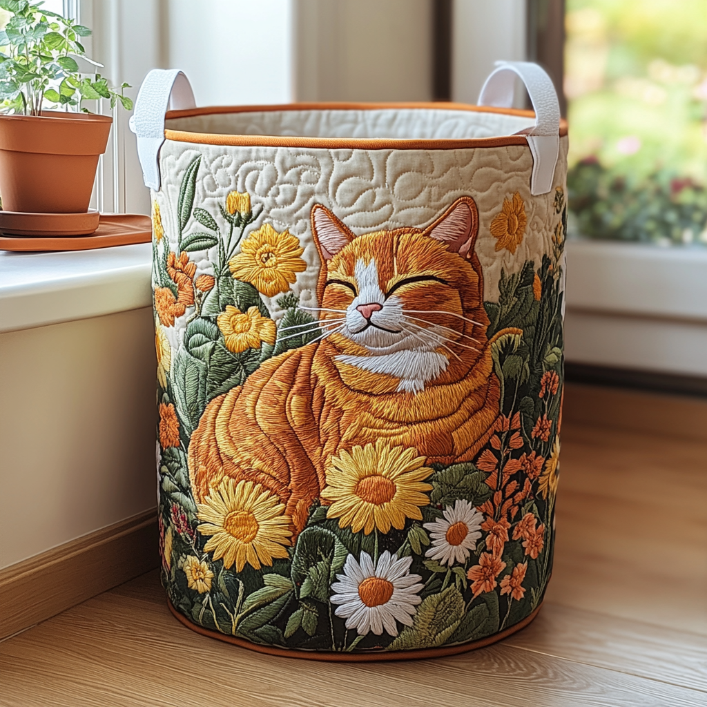 Gatto del Bosco | Cesto Portaoggetti Trapuntato