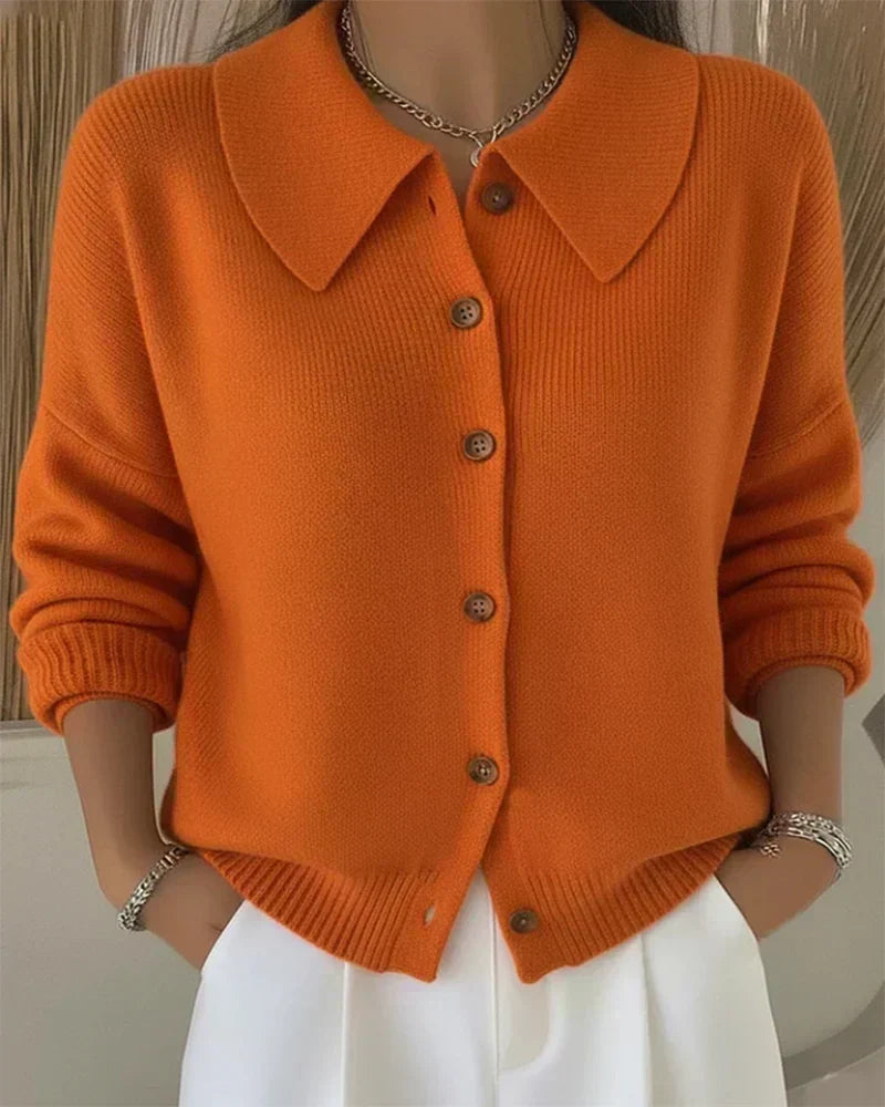 Marisa | Cardigan in Maglia con Collo a Camicia