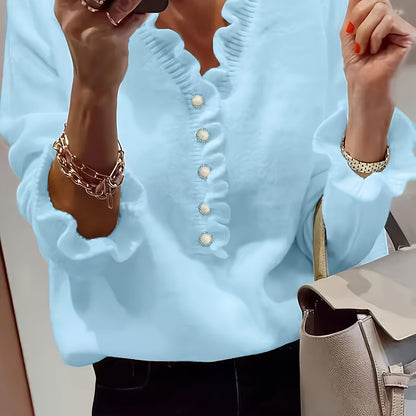 Violante | Maglione con Scollo a V e Maniche a Volant