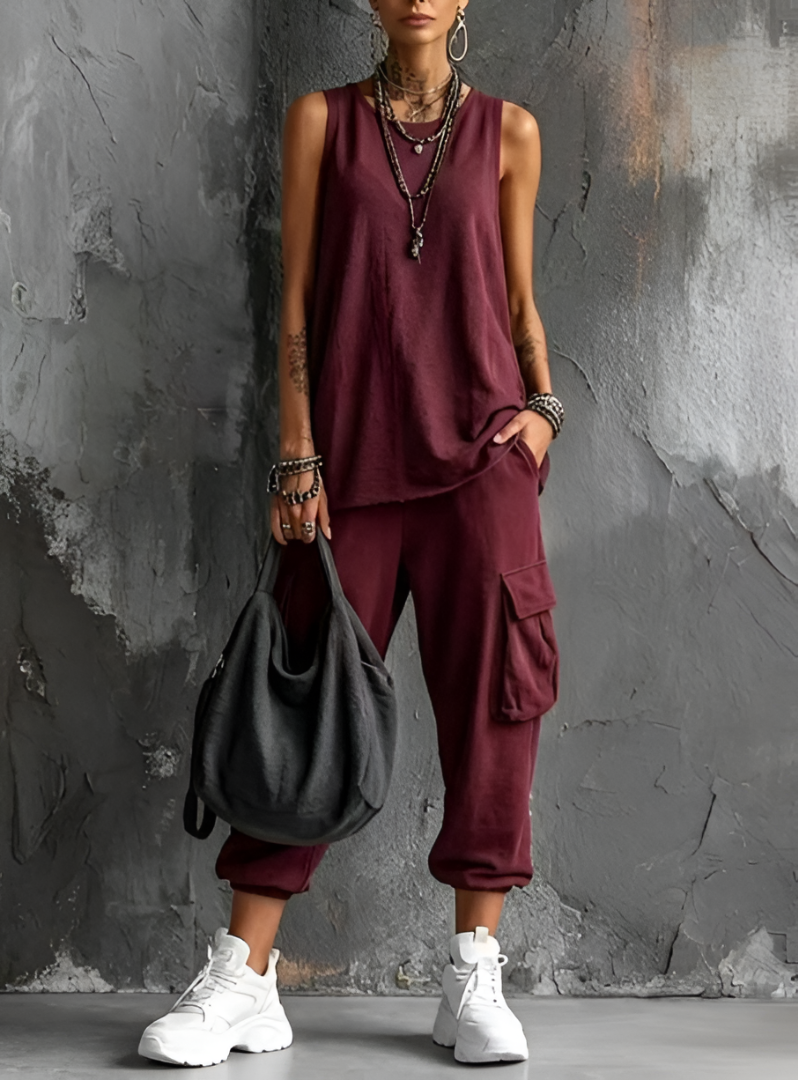 Valeria | Completo Casual Morbido con Tasche