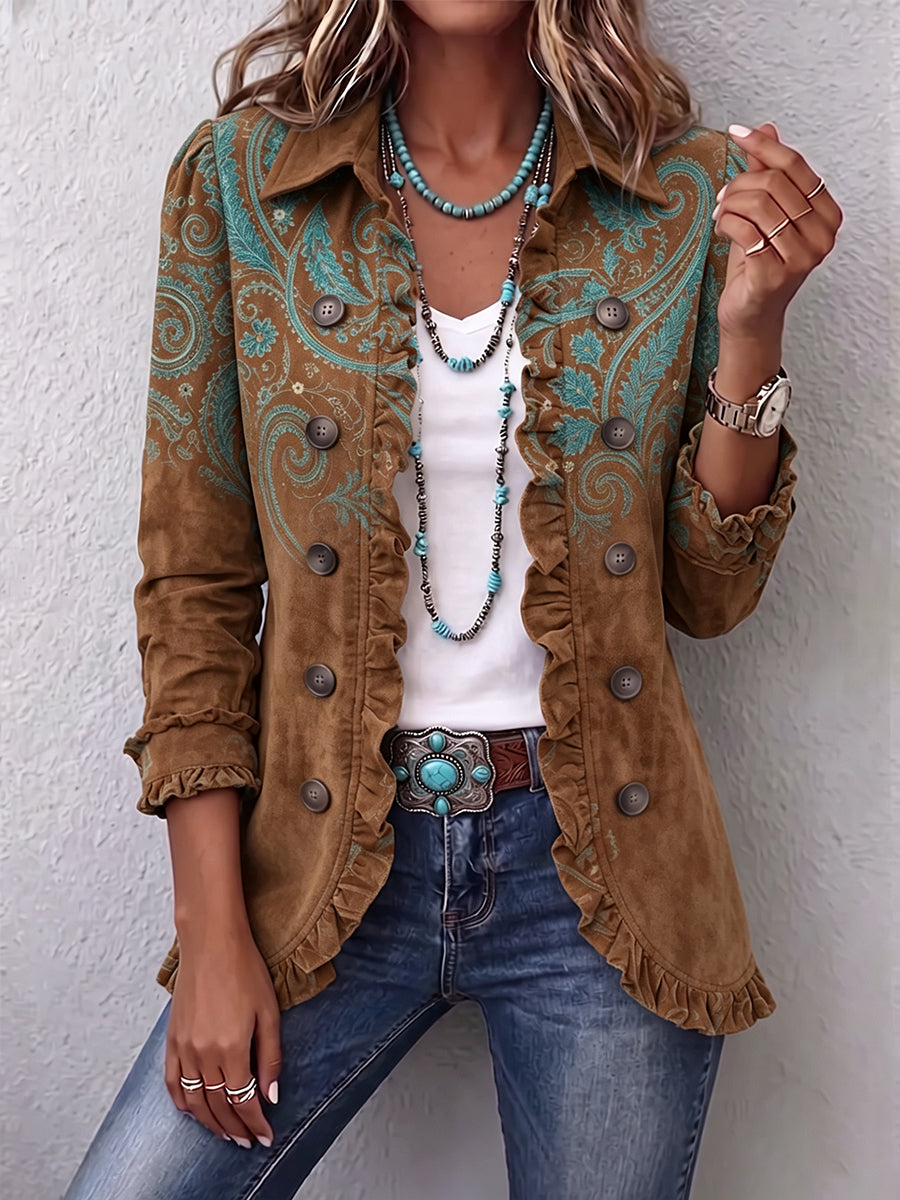 Clara | Giacca Paisley Doppiopetto