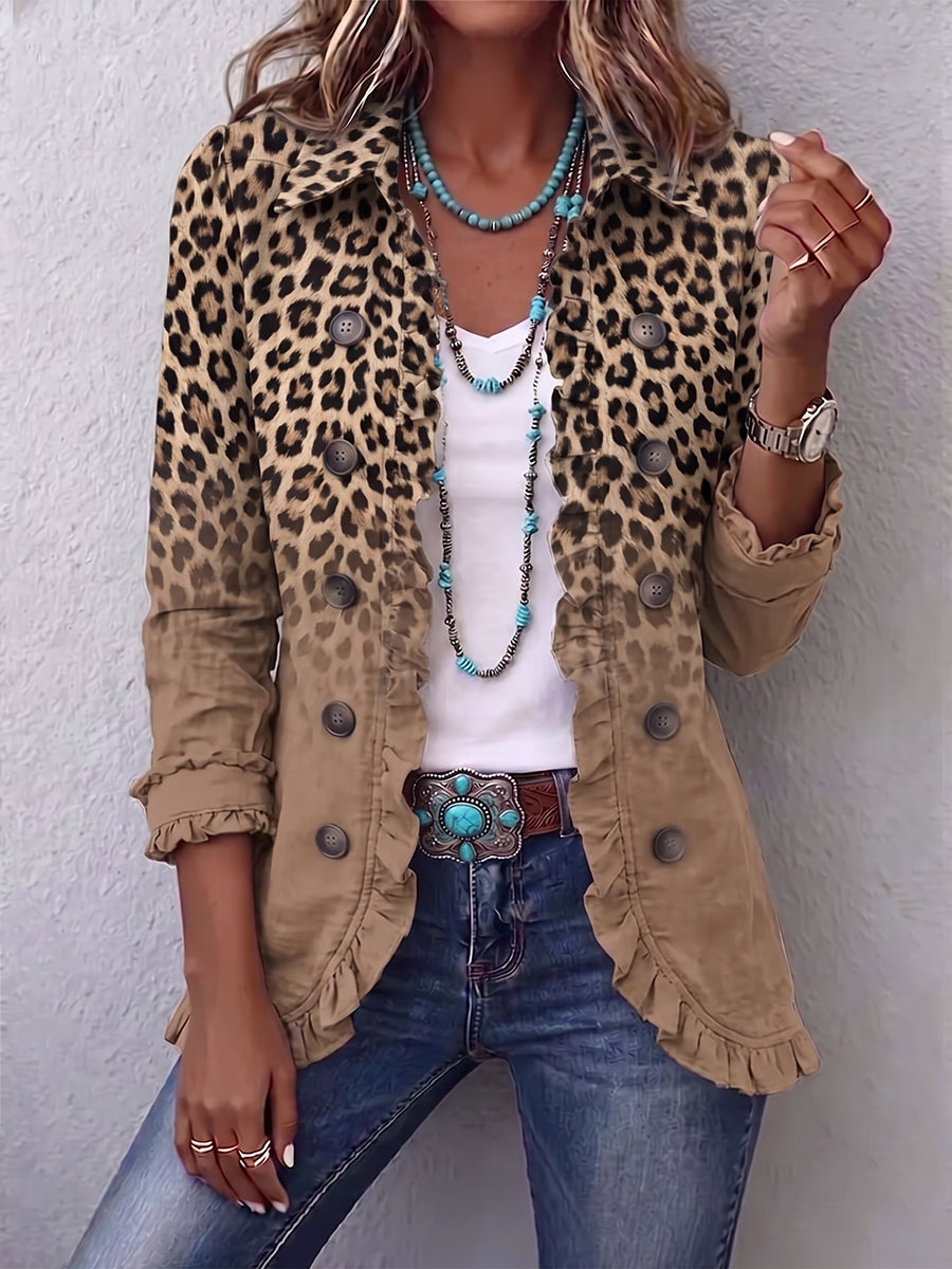 Clara | Giacca Leopardo Vintage Sfumato Cammello