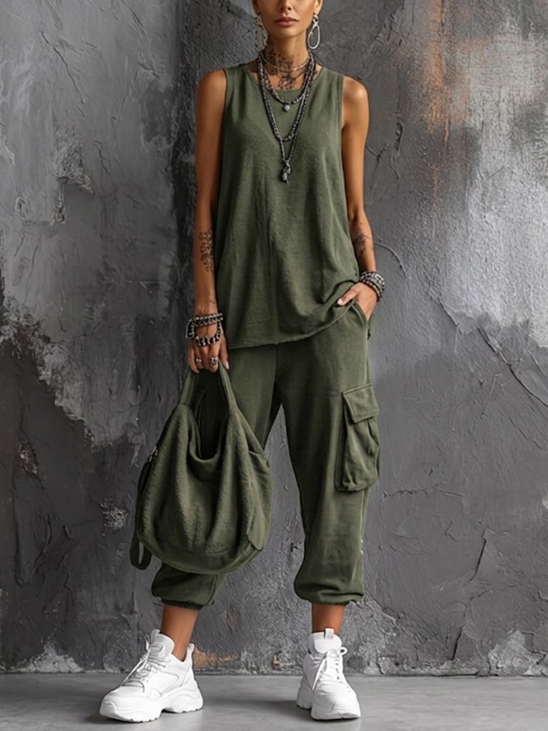 Valeria | Completo Casual Morbido con Tasche